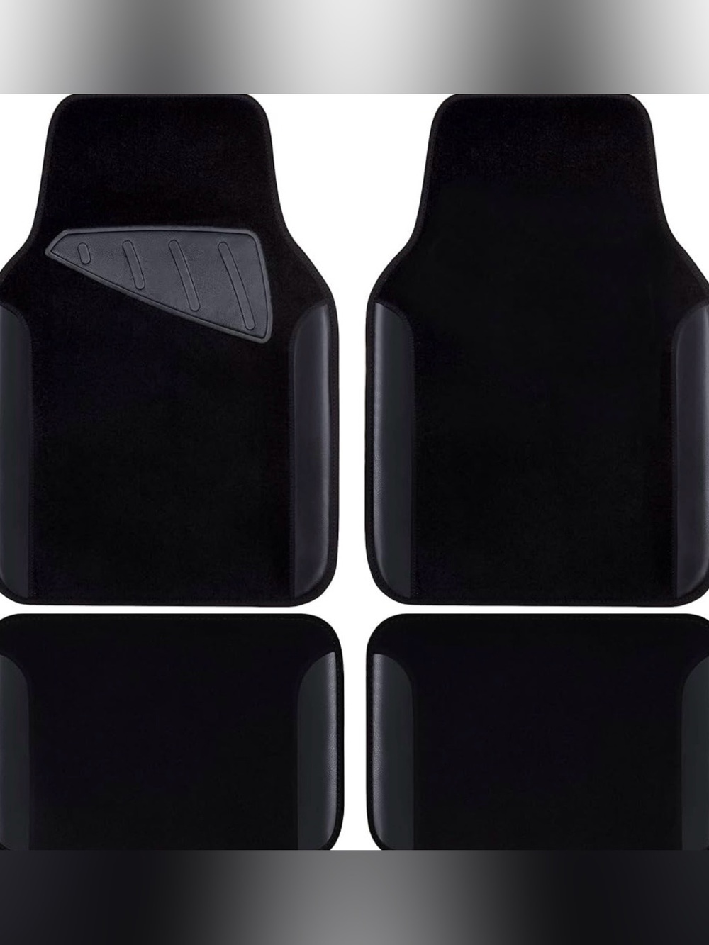 Waterproof Universal Fit Car Floor Mats, Faux Leather Car Carpet Mats, Black Car